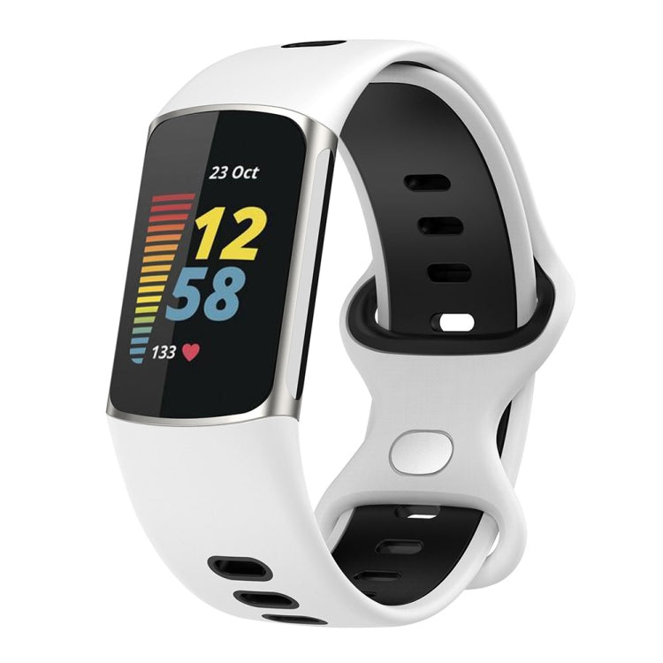 For Fitbit Charge 5 Smart Watch Sports Waterproof Two-Color Silicone Band