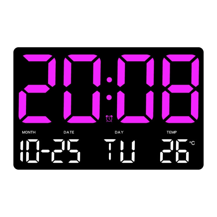 Large Display Led Digital Clock 5 Modes Brightness Adjustable Temperature Mute Electronic Clock