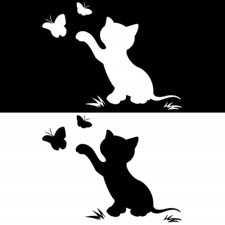 10pcs Disc Cat Reflective Scratch Body Sticker