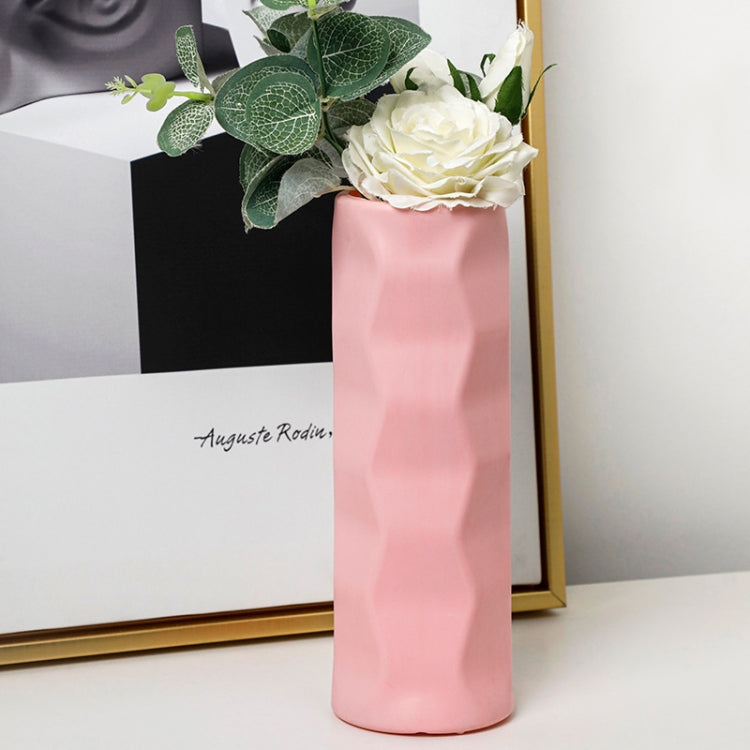 Wave Model Drop-Proof Imitation Porcelain PE Vase Ornament Simple Style Home Arrangement Flowerpot