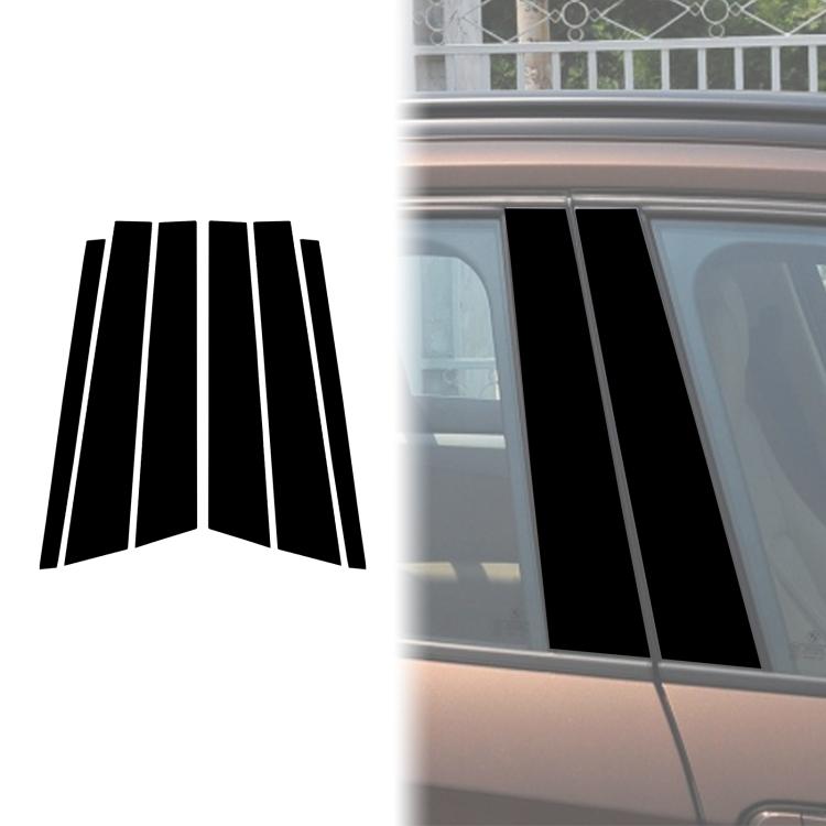 For 2011-2015 BMW X1 E84 6pcs /Set Universal B-pillar Decorative Sticker for Left and Right Drive - Black