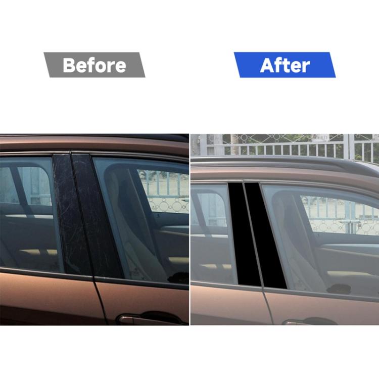 For 2011-2015 BMW X1 E84 6pcs /Set Universal B-pillar Decorative Sticker for Left and Right Drive - Black