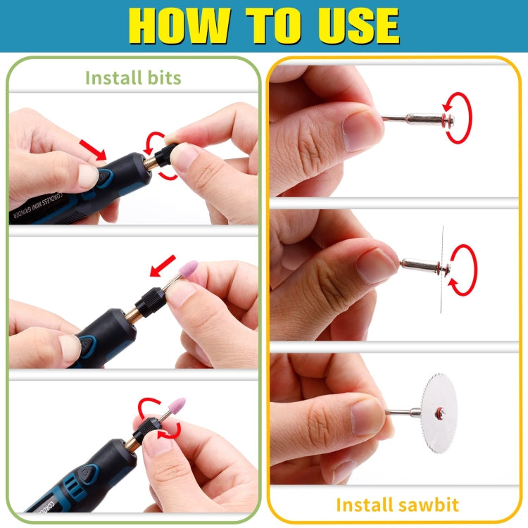 55-in-1 Rechargable Mini Electric Grinder Kit 3-speed Adjustable Miniature Electric Drill Manicure Tool