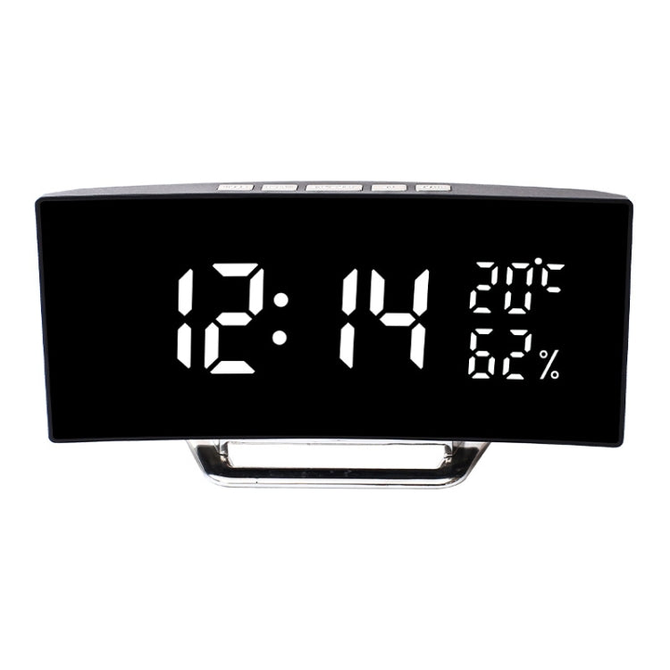 7816 Curved Screen LED Temperature / Humidity Display Multifunctional Clock