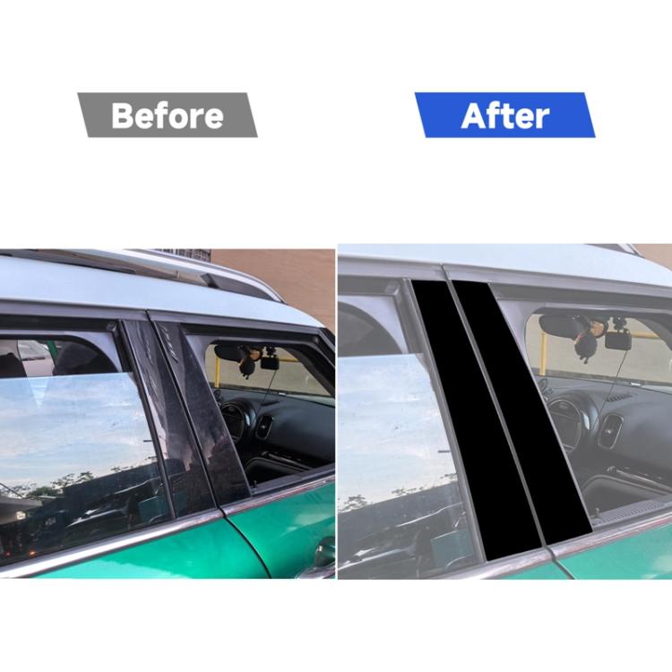 For 2017-2023 BMW Mini F60 6pcs /Set Left and Right Drive Universal B-pillar Decorative Sticker - Black