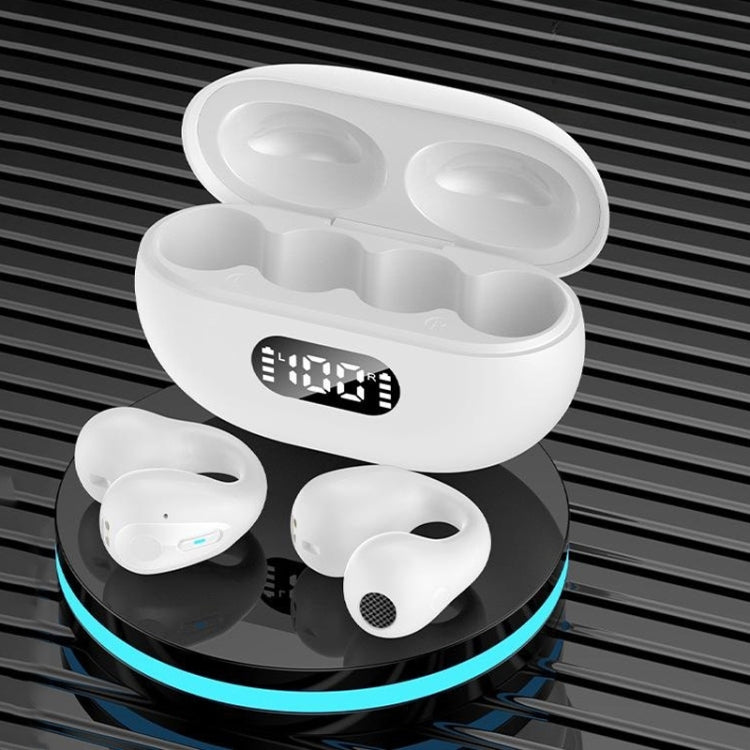 R15 LED Digital Display Ear Clip Wireless Noise Reduction Bluetooth Headphone
