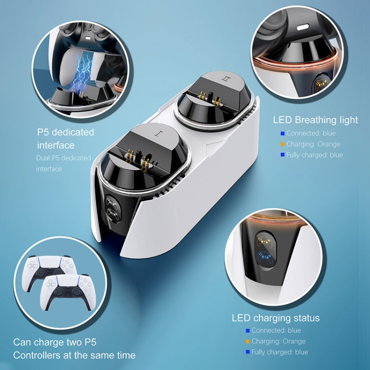 For PS5 Gamepad Contact Dual Charging Dock Gamepad Charger