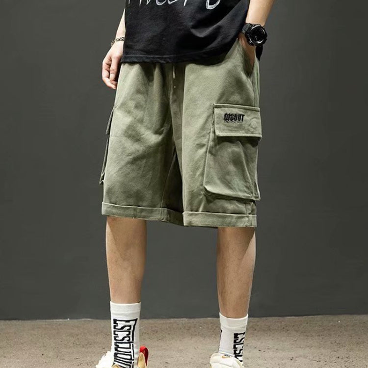 Men Summer Outerwear Pure Cotton Thin Overalls Shorts, Size: