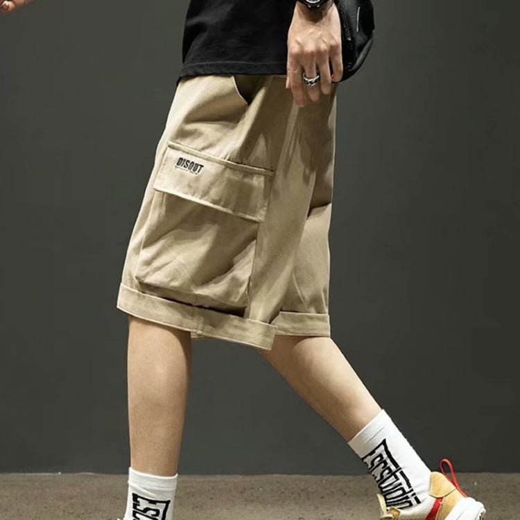 Men Summer Outerwear Pure Cotton Thin Overalls Shorts, Size:
