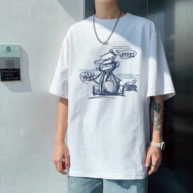 Summer Loose Printed T-Shirt Hip Hop Casual Short Sleeve, Size: