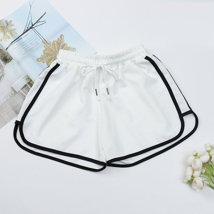 Women Casual Loose Outerwear High Waist Straight Yoga Shorts, Size: