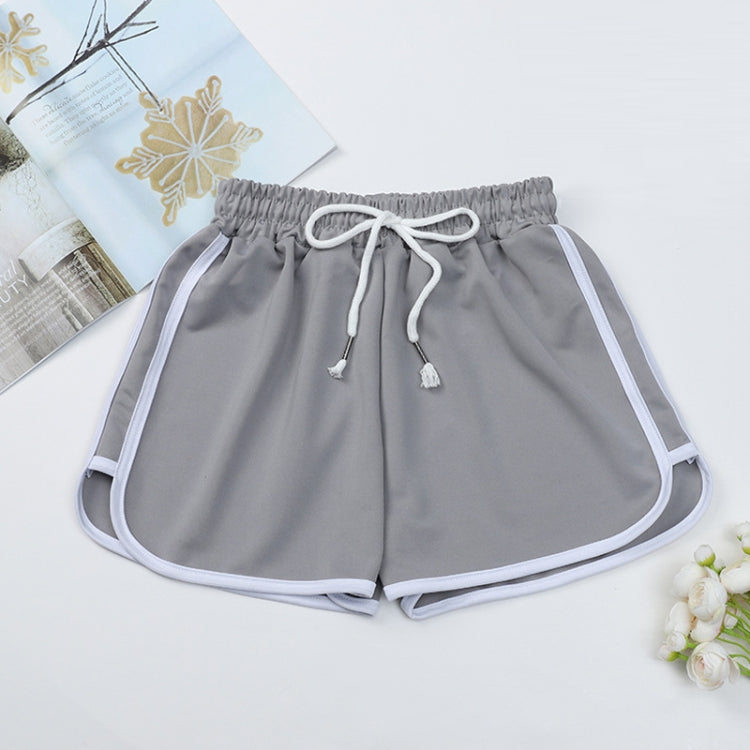 Women Casual Loose Outerwear High Waist Straight Yoga Shorts, Size: