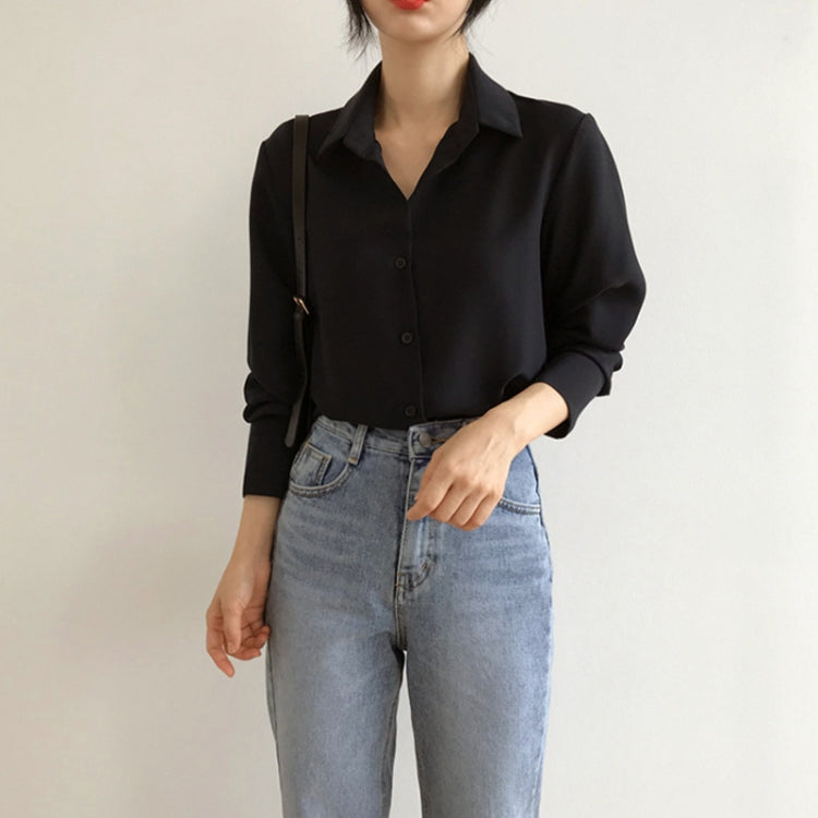 Women Chiffon Professional Shirt Loose Bottoming Shirt, Size: