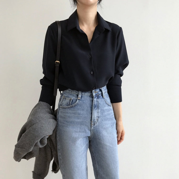 Women Chiffon Professional Shirt Loose Bottoming Shirt, Size: