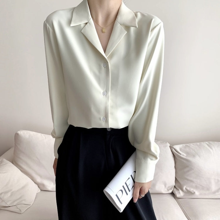 Women Chiffon Professional Shirt Loose Bottoming Shirt, Size: