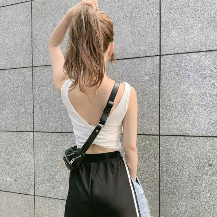 Women Ribbed Cotton Back Hollow Vest With Chest Pad, Size: For