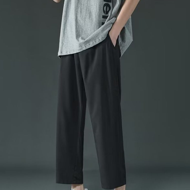 Mens Loose Straight Casual Suit Pants Summer Wide Leg Thin Sports Trousers, Size: