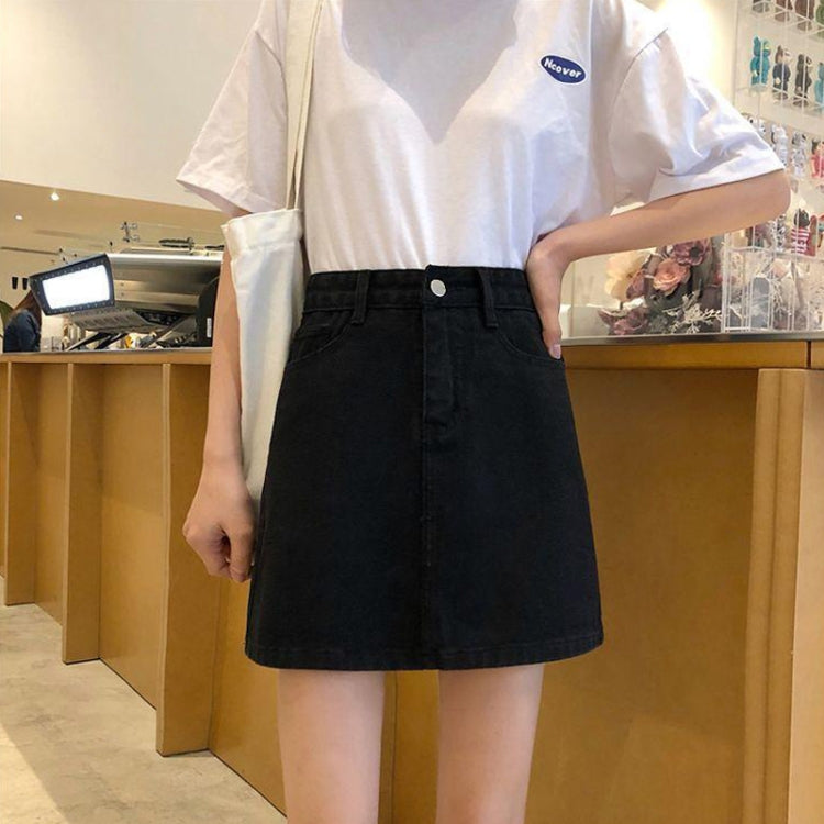 Women Slim Half-Body Skirt A-Type Package Hip Denim Short Skirt, Size:
