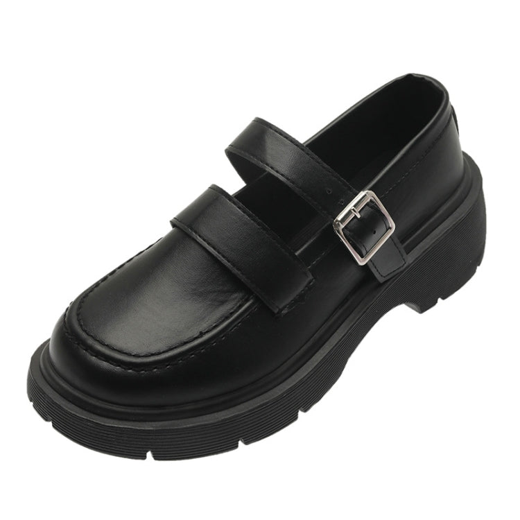 Women Leather Shoes Round Toe Mary Janes Shoes Girls Student School Shoes, Size: