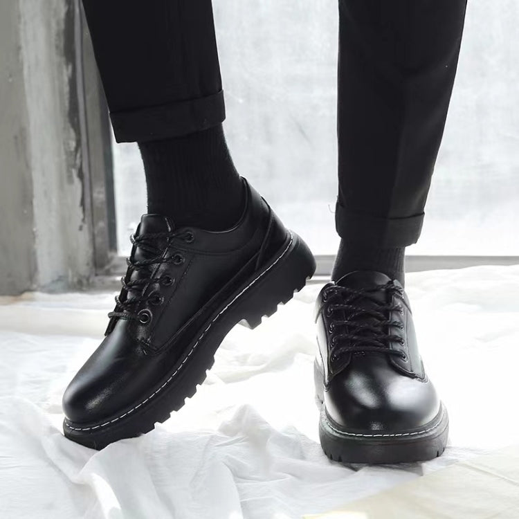 Men PU Leather Shoes Breathable Business Formal Wear Low Top Martin Boots, Size: