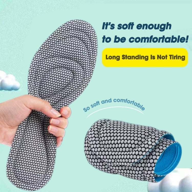 1pairs 5D Nano Antibacterial Deodorant Breathable Anti-Slip Shock-Absorbing Massage Insole, Size: