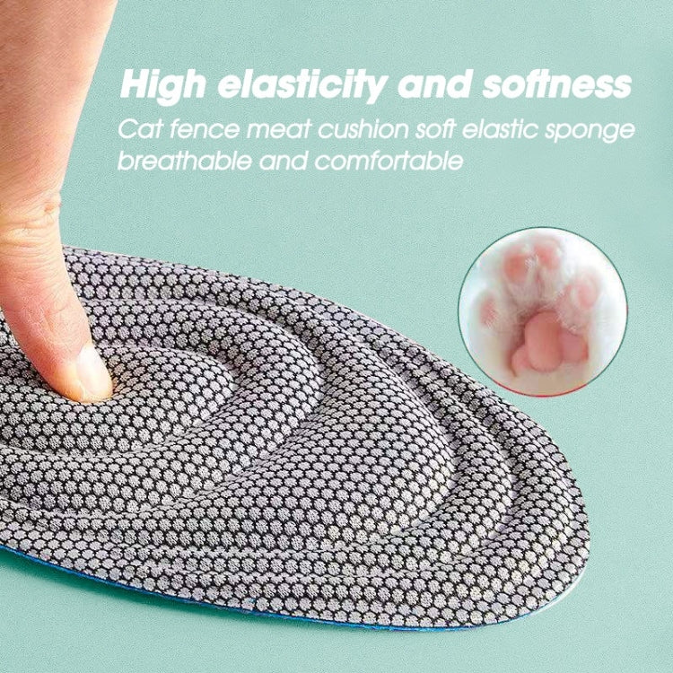 1pairs 5D Nano Antibacterial Deodorant Breathable Anti-Slip Shock-Absorbing Massage Insole, Size: