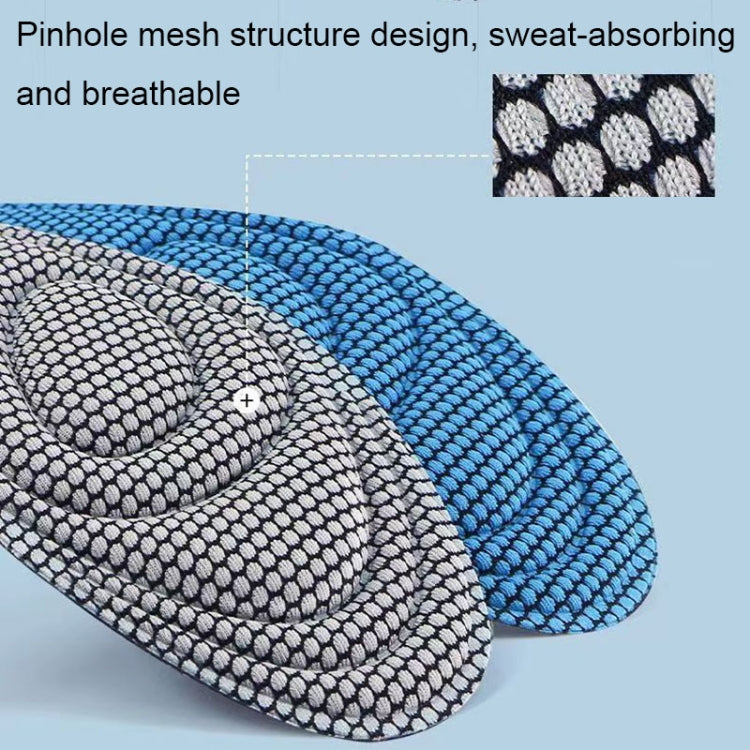 1pairs 5D Nano Antibacterial Deodorant Breathable Anti-Slip Shock-Absorbing Massage Insole, Size: