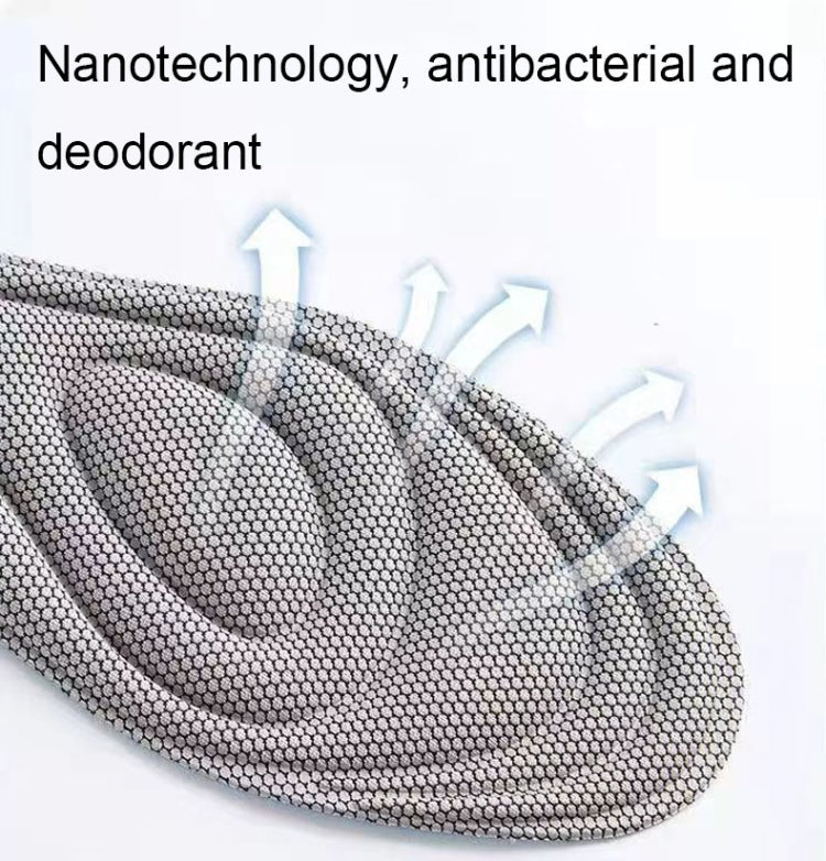 1pairs 5D Nano Antibacterial Deodorant Breathable Anti-Slip Shock-Absorbing Massage Insole, Size: