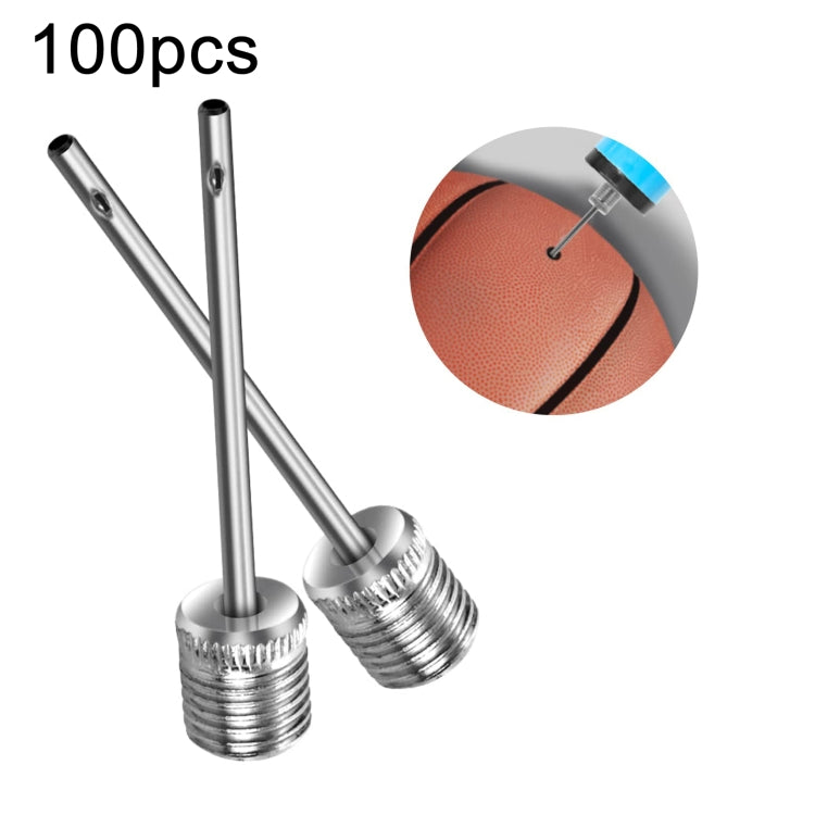 100pcs/bag Stainless Steel Ball Pump Needles for Football, Basketball, Volleyball, Rugby Balls