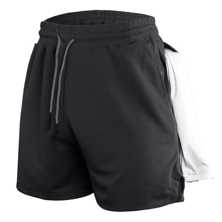 Mens Quick Dry Athletic Shorts Single Layer 5 / 10 Pants With Towel Hanging, Size: