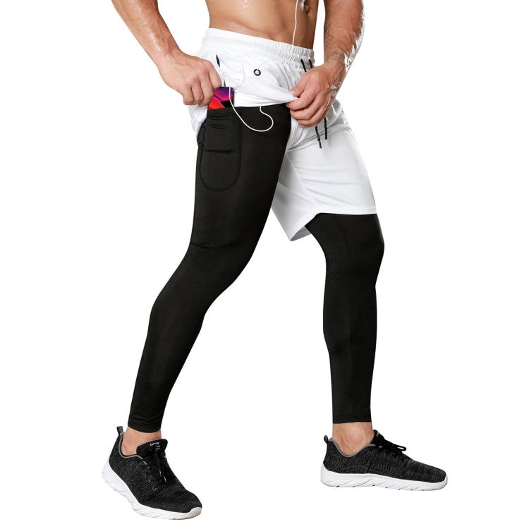 Mens Fake Two Piece Sweat Pants Towel Hanging With Headphone Hole, Size: