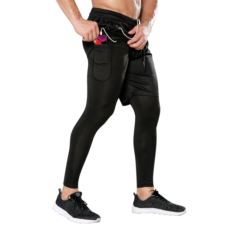 Mens Fake Two Piece Sweat Pants Towel Hanging With Headphone Hole, Size: