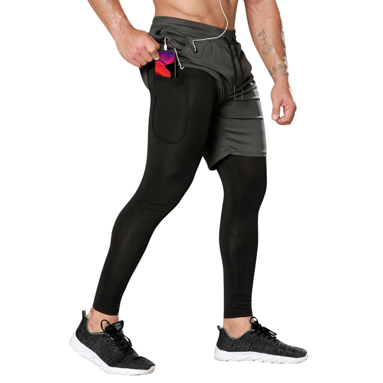 Mens Fake Two Piece Sweat Pants Towel Hanging With Headphone Hole, Size: