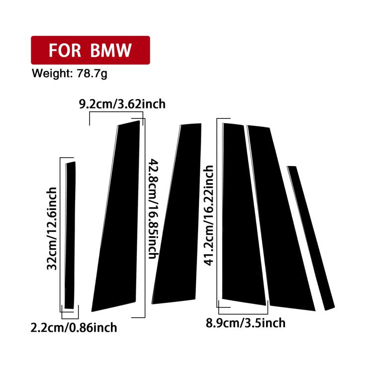 For BMW 3 Series G20 Universal B-pillar Decorative Sticker for Left and Right Drive - Black