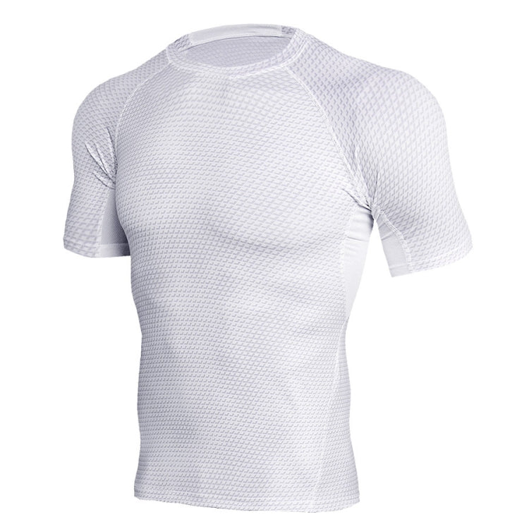 Mens Skinny Sports Shirts High Stretch Snake Pattern Quick Dry Short Sleeve, Size: