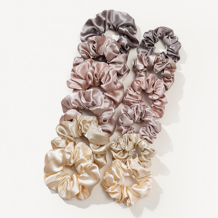 12pcs/pack Women Silk Gut Loop Hair Ring Set Cloth Loop Headband Headwear(Mixed Colors)