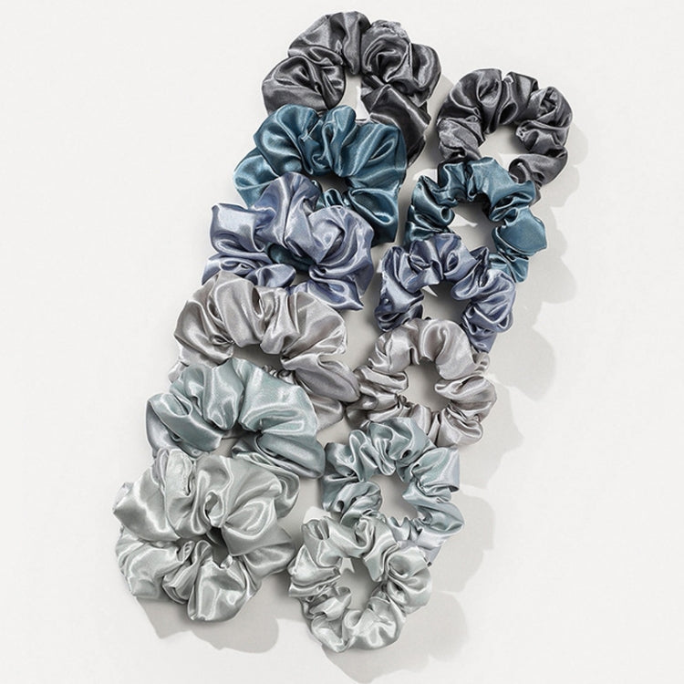 12pcs/Pack Women Intestine Style Hair Ring Satin Headband Hair Accessories
