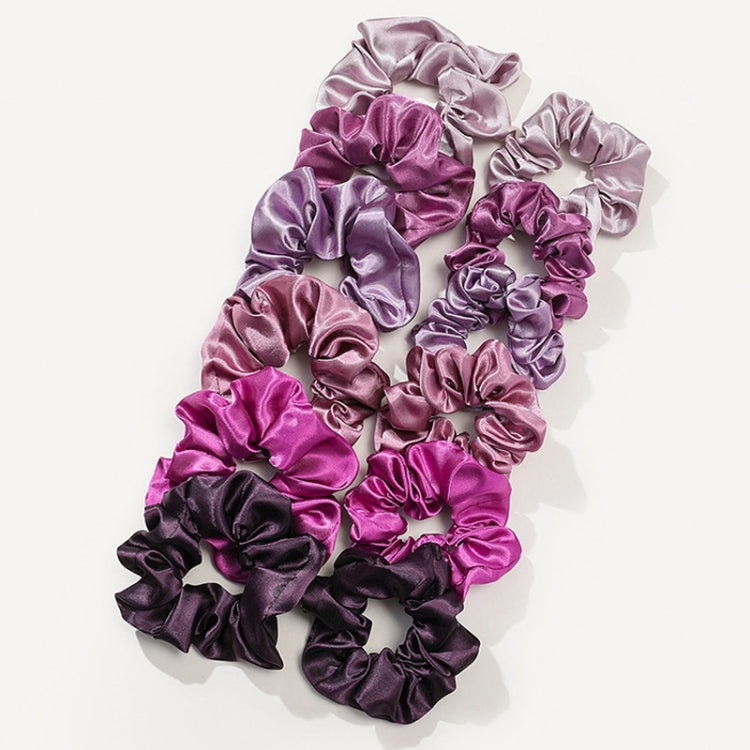 12pcs/Pack Women Intestine Style Hair Ring Satin Headband Hair Accessories