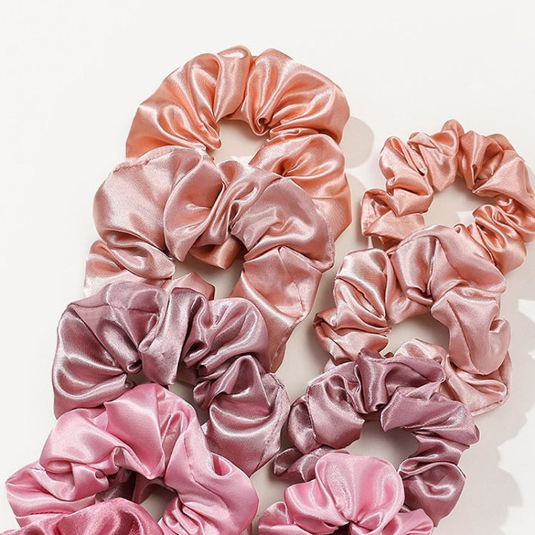 12pcs/Pack Women Intestine Style Hair Ring Satin Headband Hair Accessories(Pink Mixture)