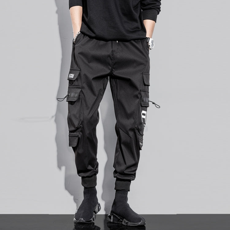 Mens Drawstring Pants Loose-Fitting Pants With Multiple Pockets, Size: