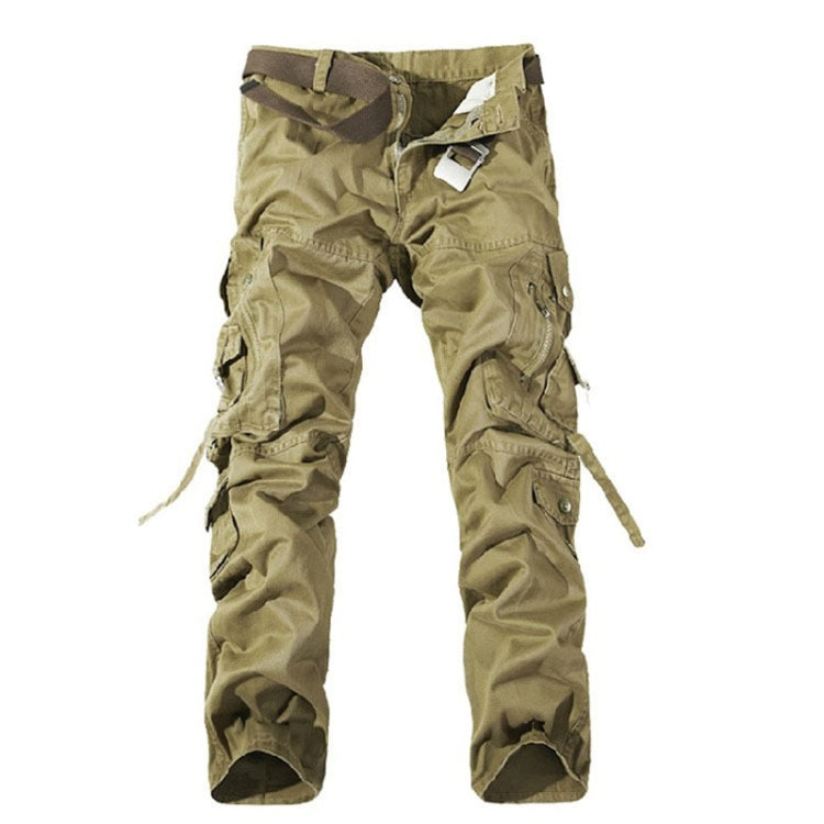Mens Multi-Pocket Cotton Overalls Casual Sports Pants, Size: 3