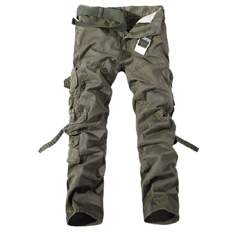 Mens Multi-Pocket Cotton Overalls Casual Sports Pants, Size: 3