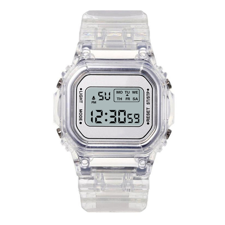 Outdoor Sports Simple Transparent Case Waterproof Luminous Electronic Watch