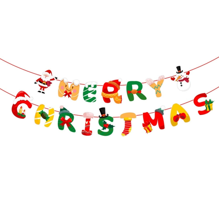 Christmas Alphabet Pull Flag Holiday Party Venue Decoration, Model: HL02