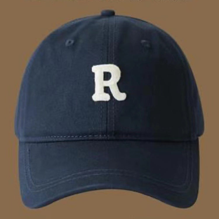 Large Cap Size Duck Tongue Hat R Labeled Letter Soft Top Baseball Caps