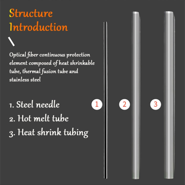 100pcs/pack 45mm Single Pin Optical Fiber Heat Shrinkable Tube Optical Hot Melt Tube