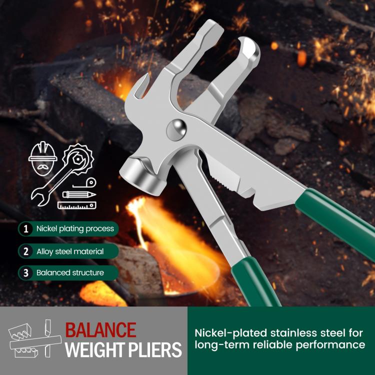 Tire Balance Weight Removal Pliers Multifunctional Hammer  - Green