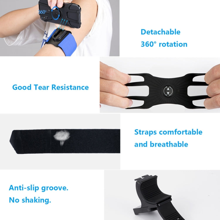 3 In 1 Four Jaws Detachable Swivel Arm Wrist Strap Bicycle Holder For 4.5-6.5 inch Phones