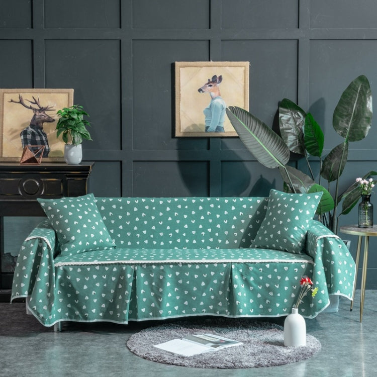 Cotton And Linen Thickened Fabric Sofa Slipcovers Cover Fabric Type Sofa Shade, Size: Three Seat 210x300cm