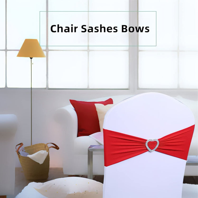15x35cm Tie-Free Stretch Chair Back Flower Bow Chair Cover Hotel Chair Back Strap Decoration